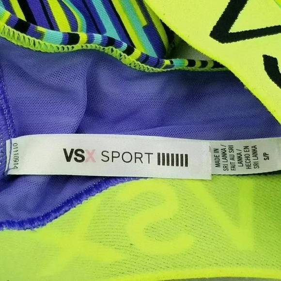 VSX Victoria's Secrets Sz Small Lime Green Striped - Picture 7 of 7